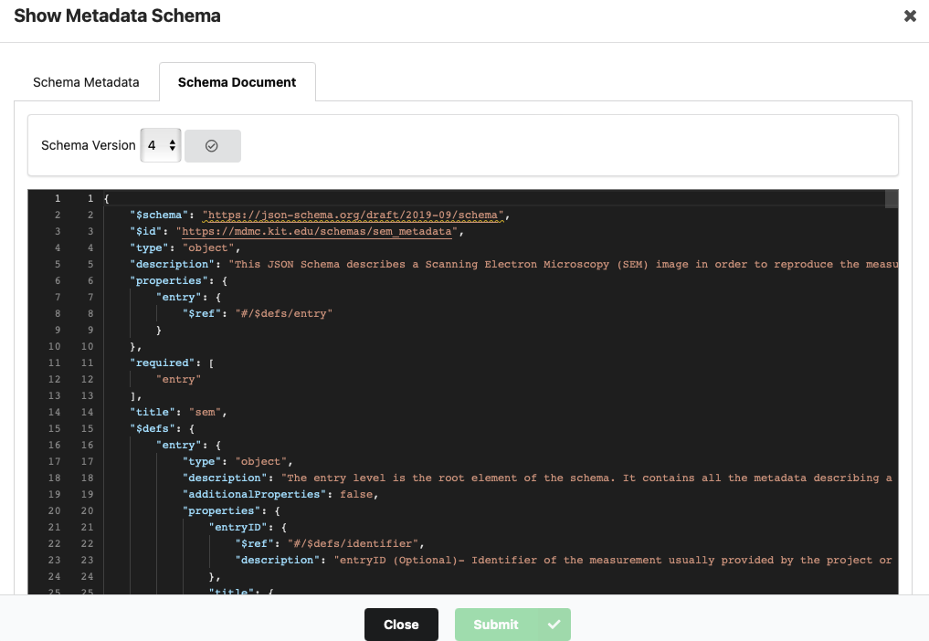 schema metadata doc