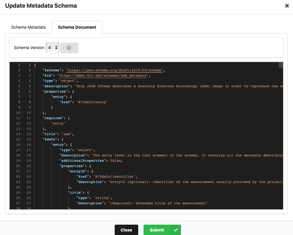 update schema